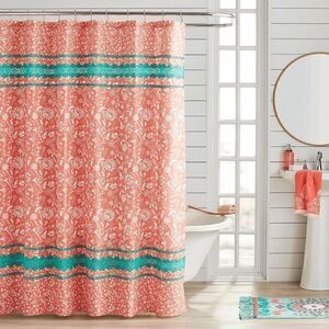 NEW The Pioneer Woman Mazie Floral Lace Applique Cotton-Rich Shower Curtain, 72"
